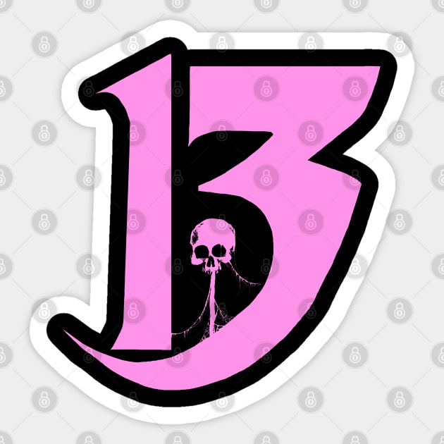 13 (pink version) Sticker by wildsidecomix